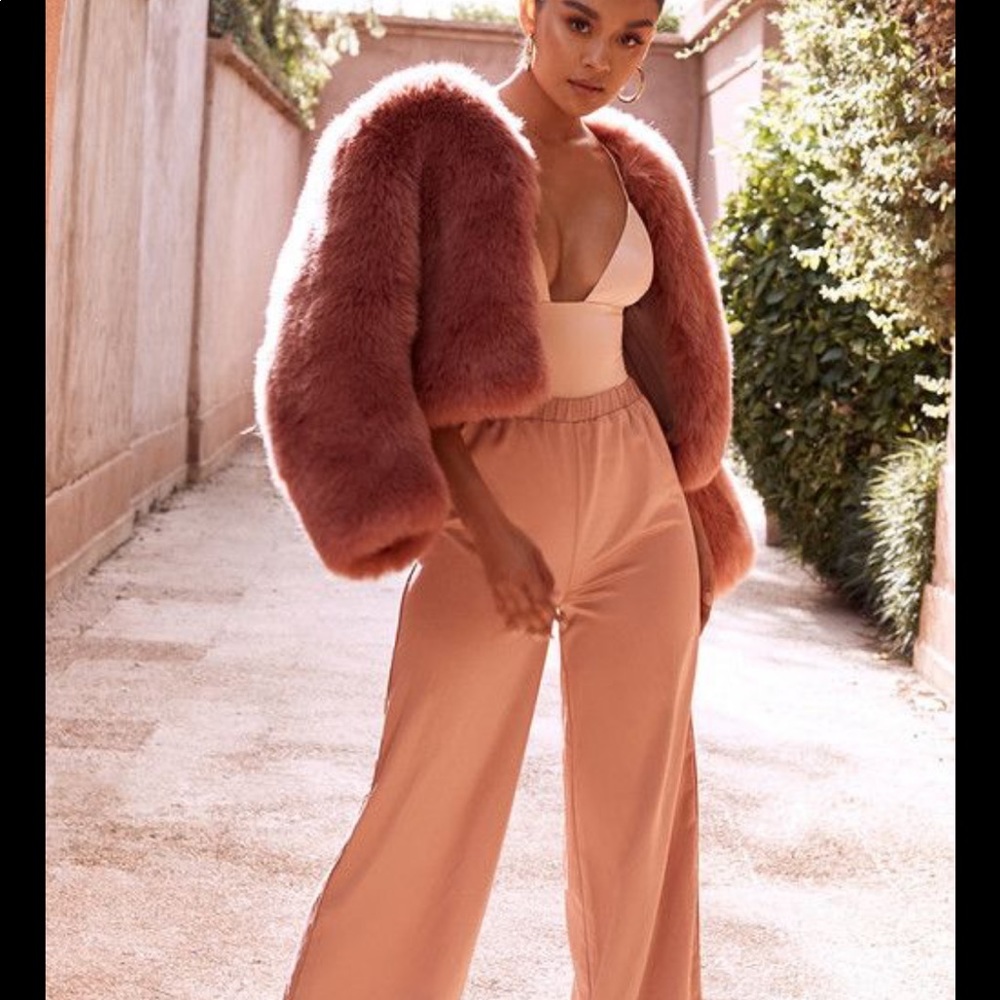 House Of CB Kenya Rose Faux Fur Jacket